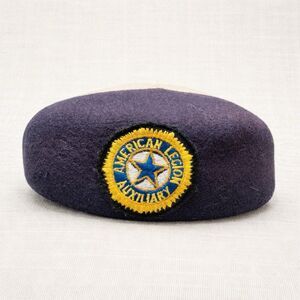 Vintage American Legion Auxiliary Beret Belvedere USA Size 22 Wool Military Cap